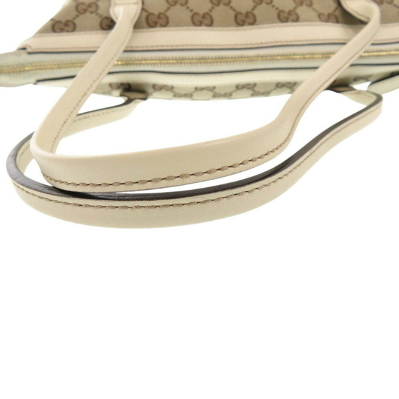 GUCCI GG Canvas/Leather Beige Tote Bag 1248GUCCI - Picture 6 of 9